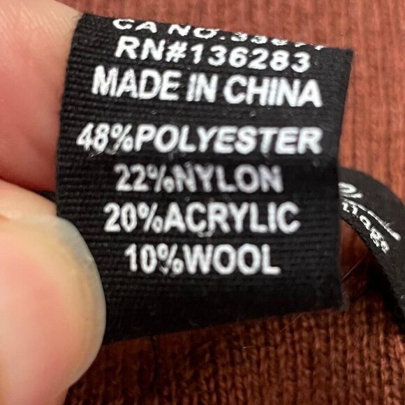 Orange Fashion Village Open Front Knit Cardigan Shawl Collar Cinnamon Sz S/M - Picture 9 of 10